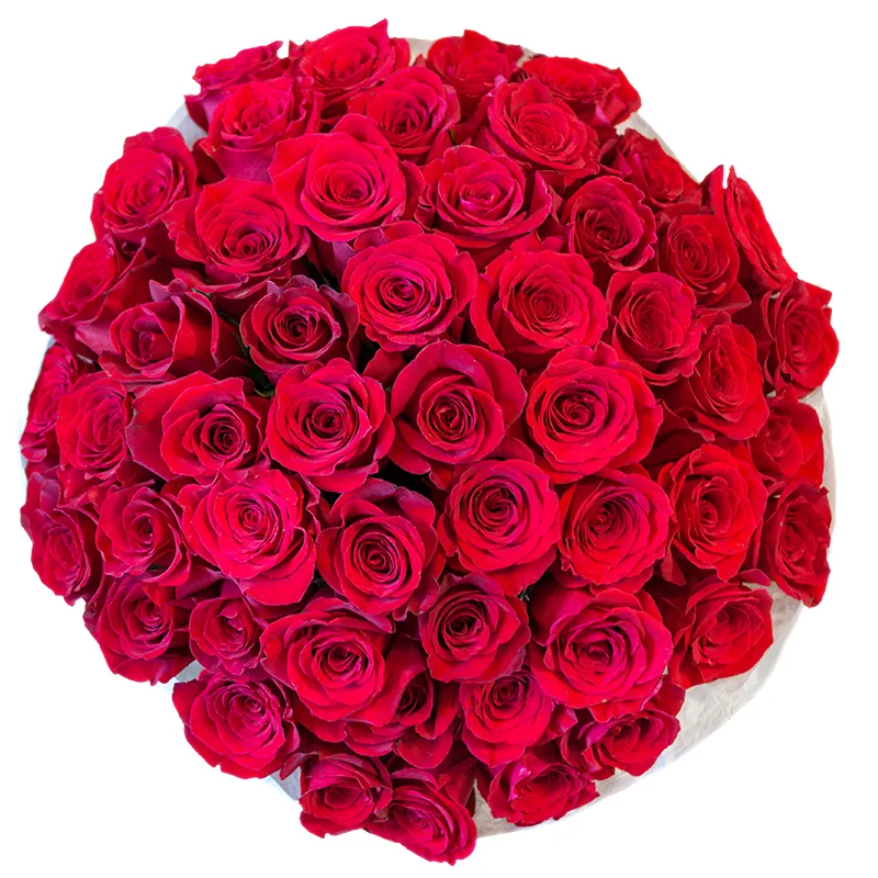 Букет из 51 красной розы в стиле Вечерний Ургант (00369)