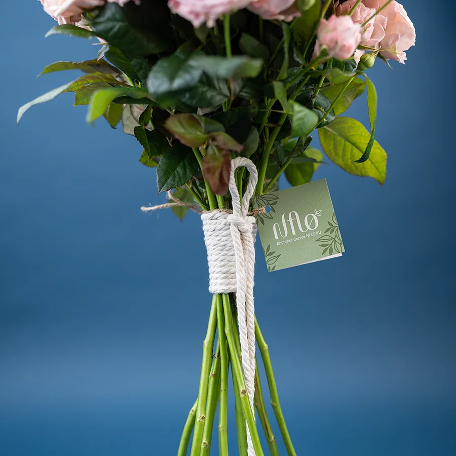 Букет из 13 нежно-розовых кустовых роз Аэробик (02926)
