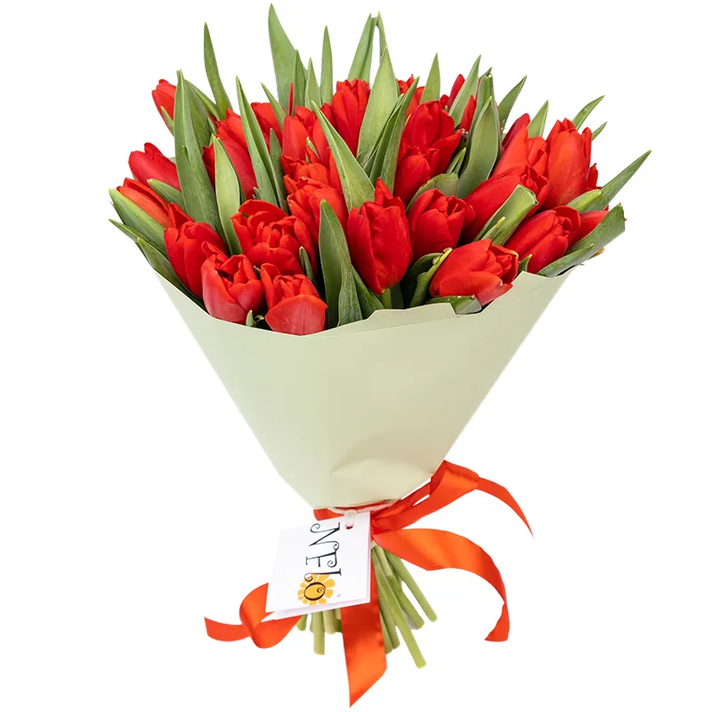 Букет из 35 красных тюльпанов (01887)