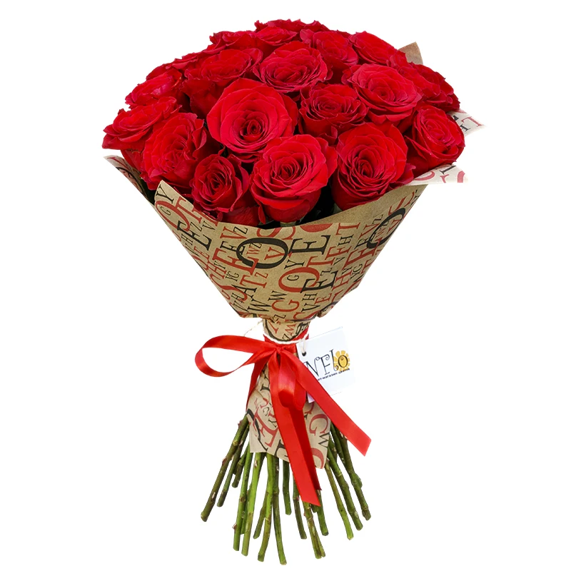Букет из 25 красных роз 60 см (00169)
