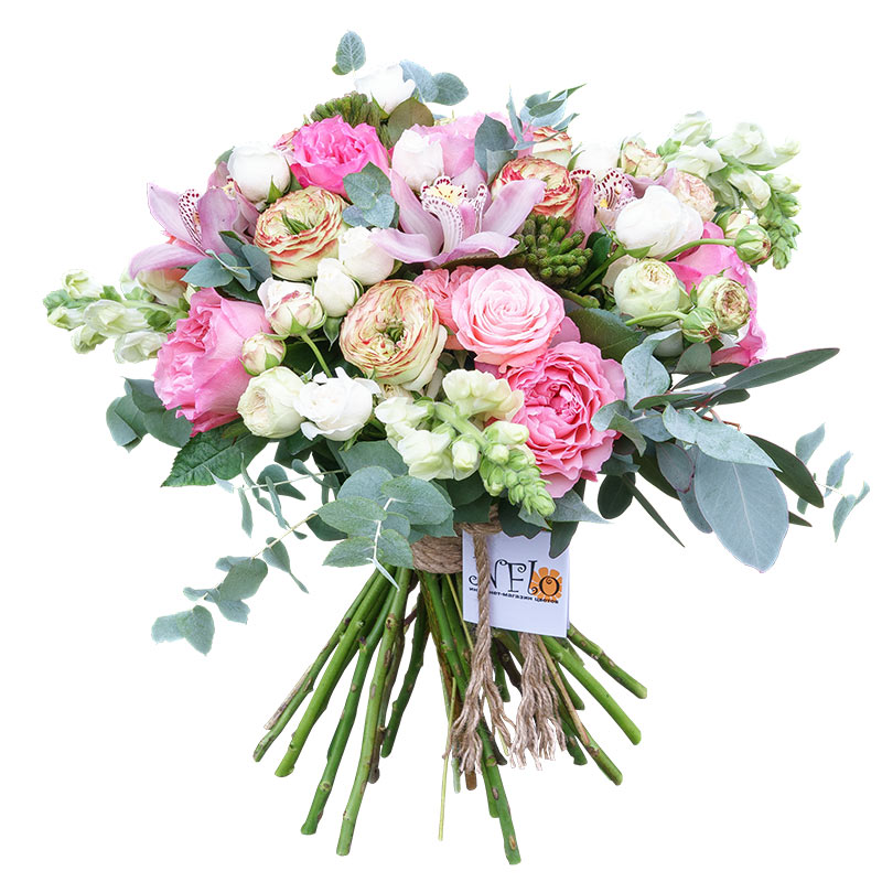 Букет из роз и орхидей с антирринум (00990)