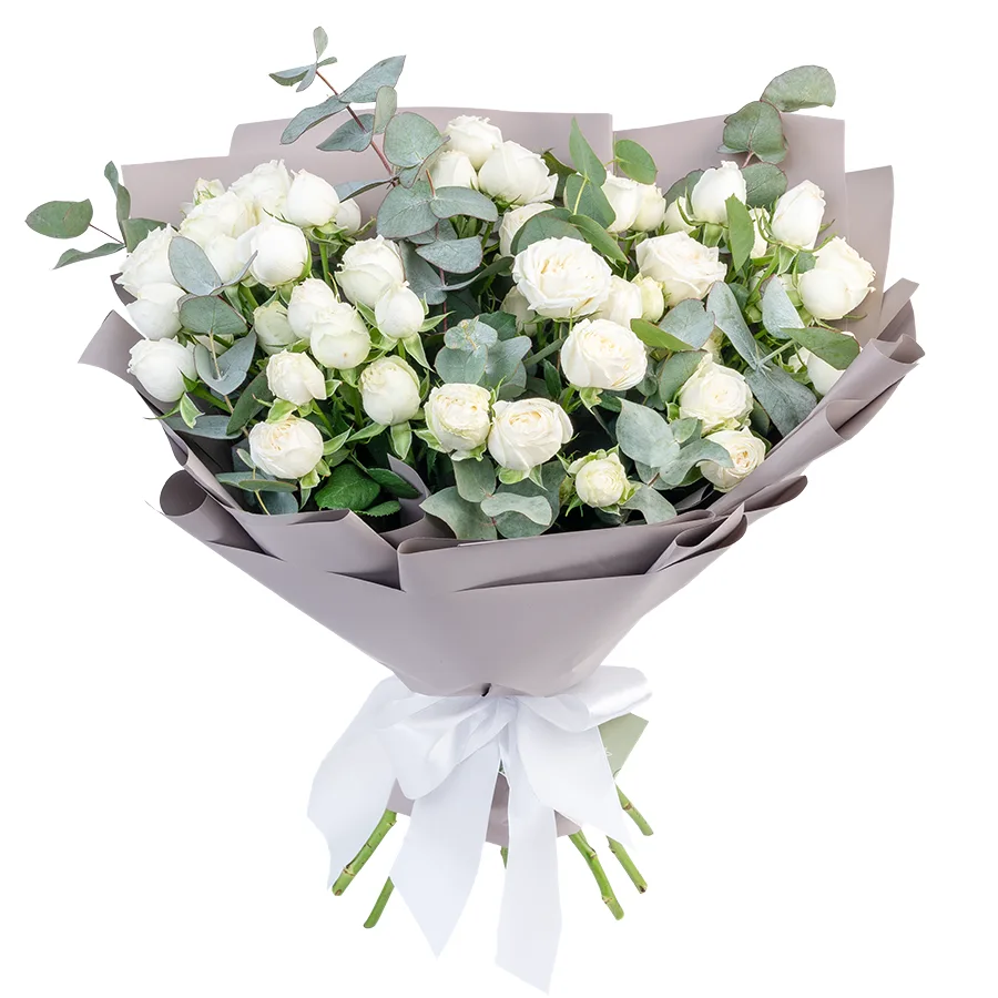 Букет из 11 белых кустовых роз Мисс Бомбастик (03118)