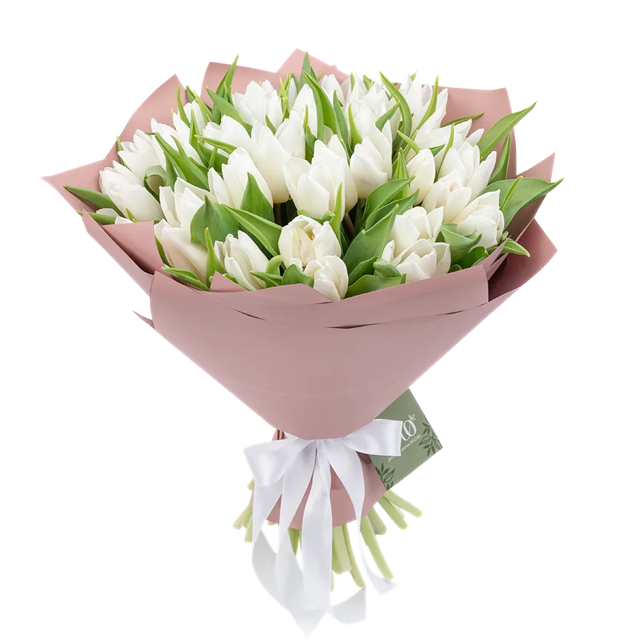 Букет из 35 белых тюльпанов (01903)