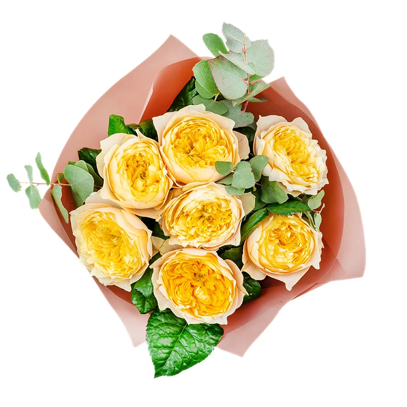 Букет из 7 пионовидных роз Голден Вувузела (01297)