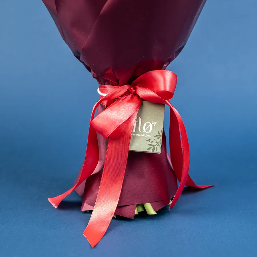 Букет из 35 красных махровых тюльпанов Памплона (02402)