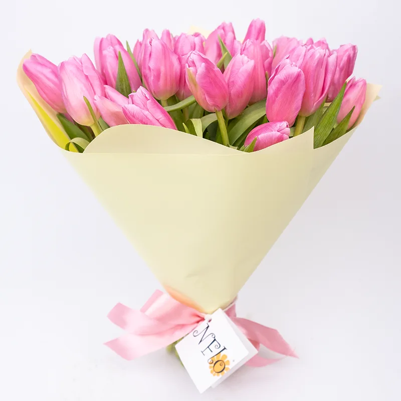 Букет из 41 розового тюльпана (01948)