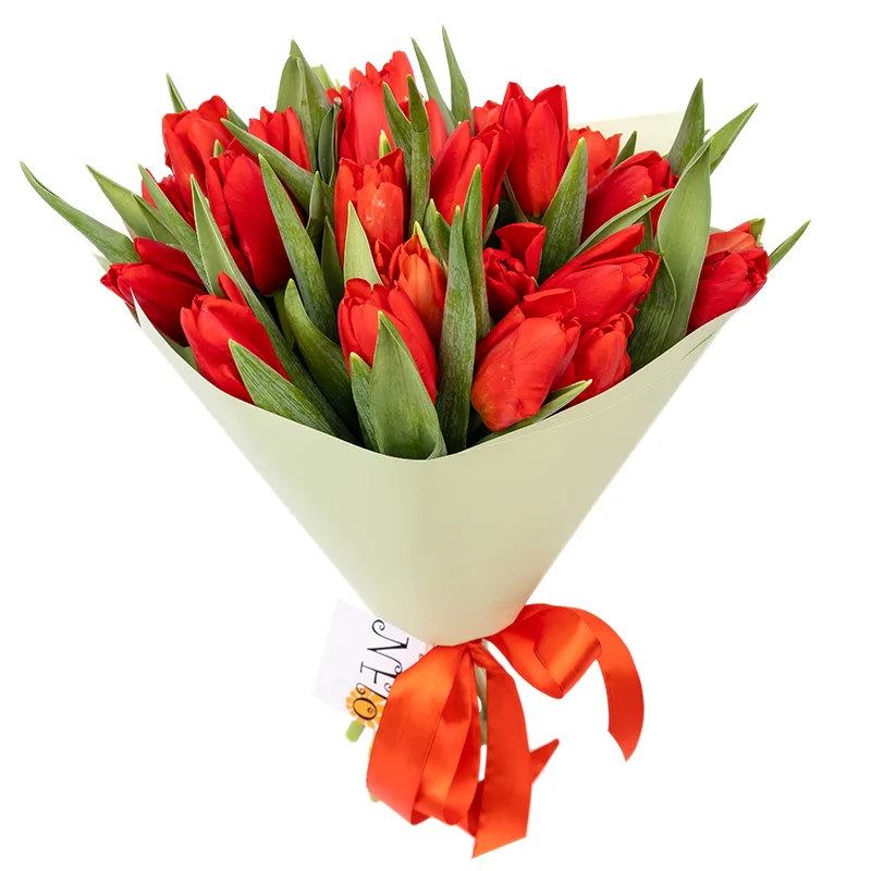 Букет из 29 красных тюльпанов (01890)