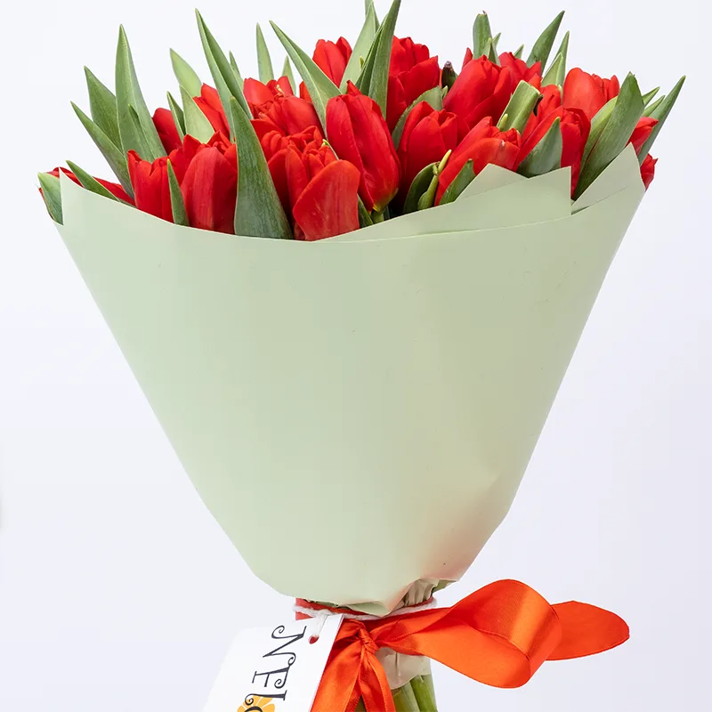 Букет из 41 красного тюльпана (01884)