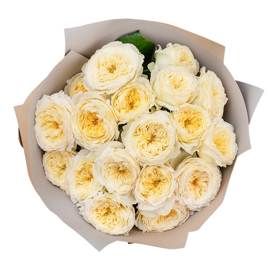 Букет из 7 светло-кремовых кустовых пионовидных роз Роял Парк (02740)