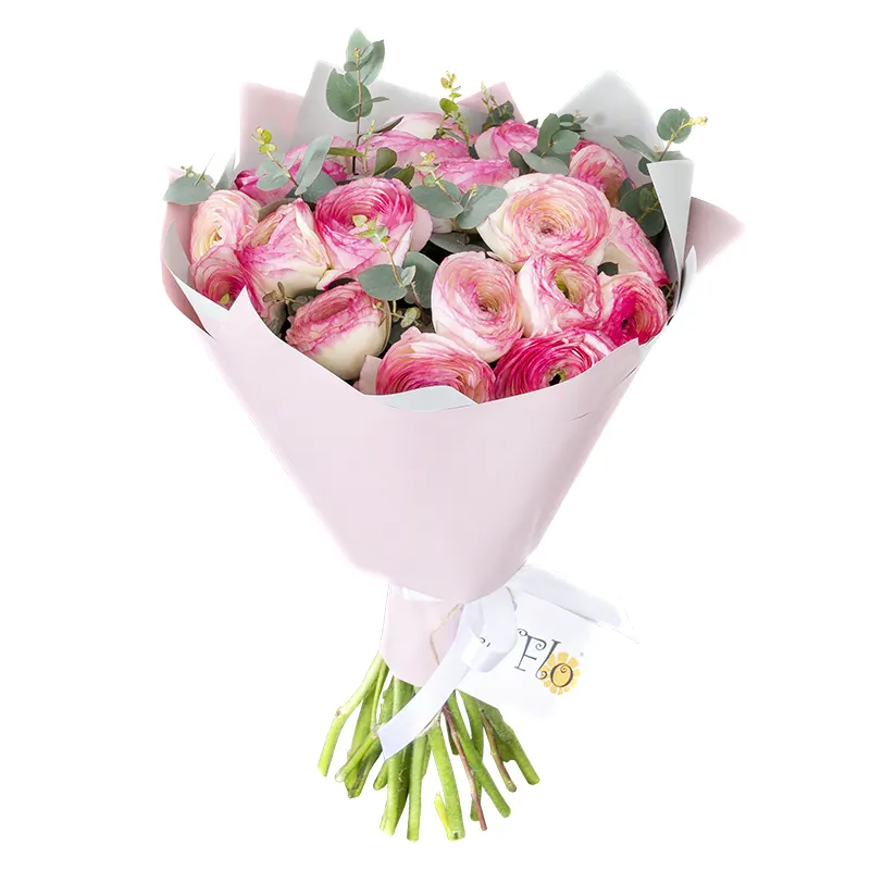 Букет из 23 розовых ранункулюсов Клуни Фелисидад (01081)