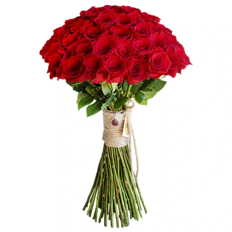Букет из 61 красной розы Фридом (00608)