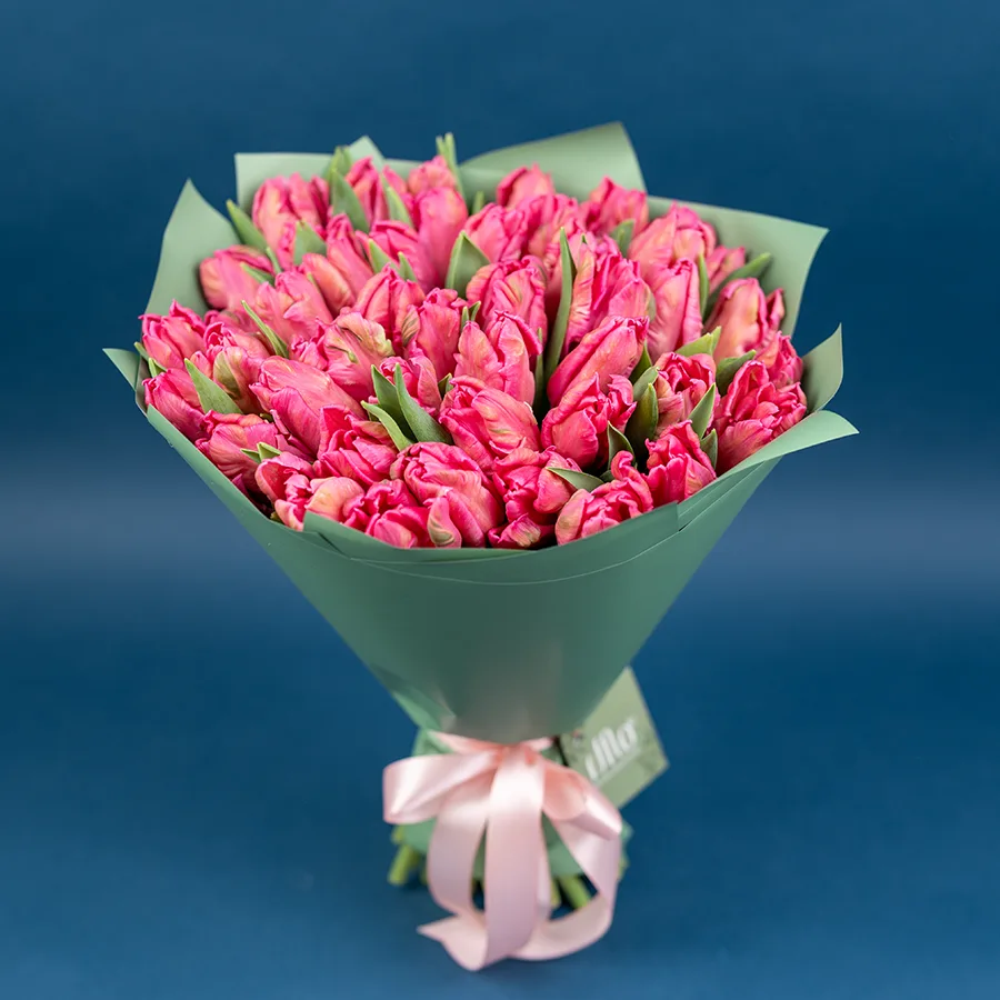 Букет из 45 розовых попугайных тюльпанов Марвел Пэррот (02056)